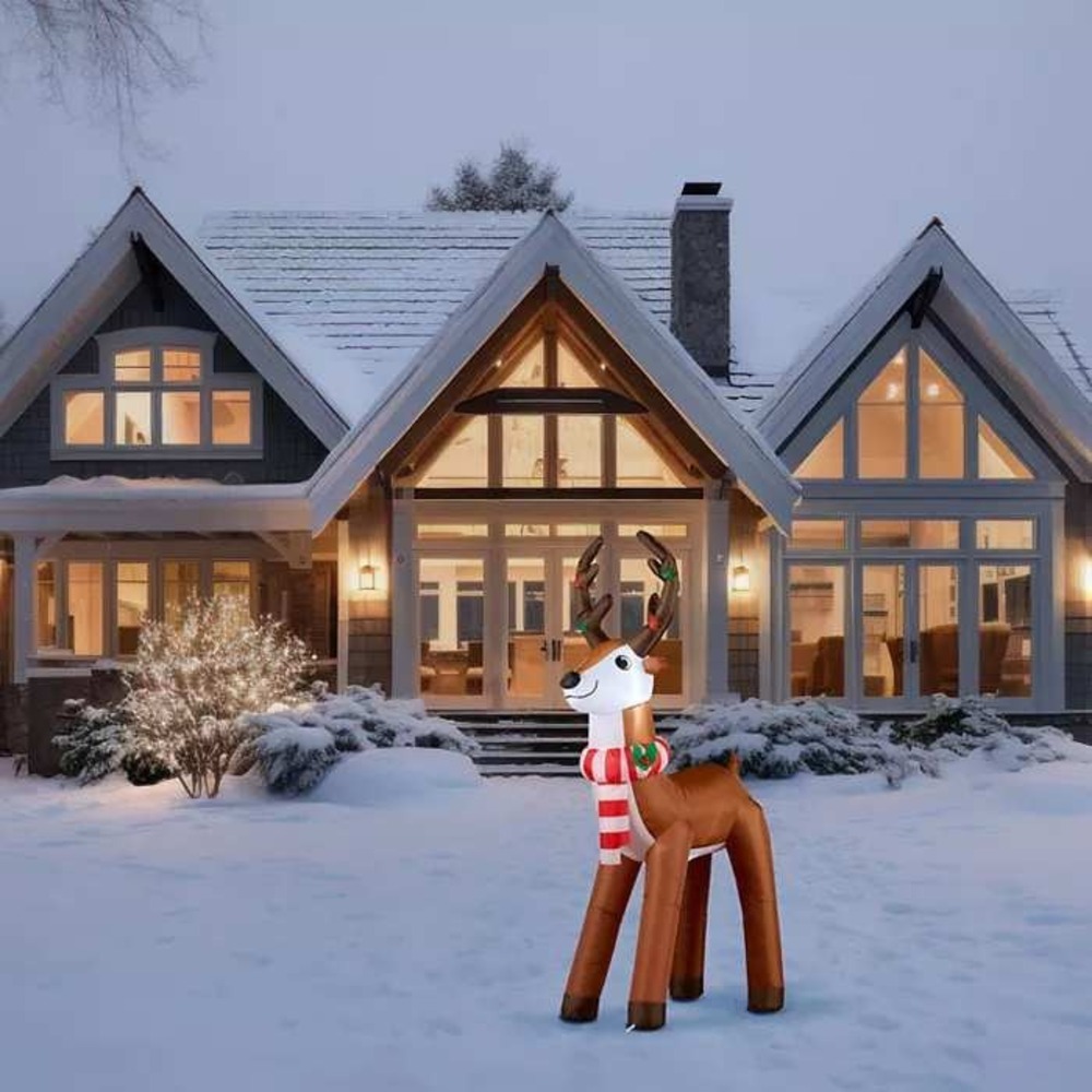 Reindeer Inflatable Decor St. Nicholas Square  6ft New Scarf Indoor Outdoor 72in